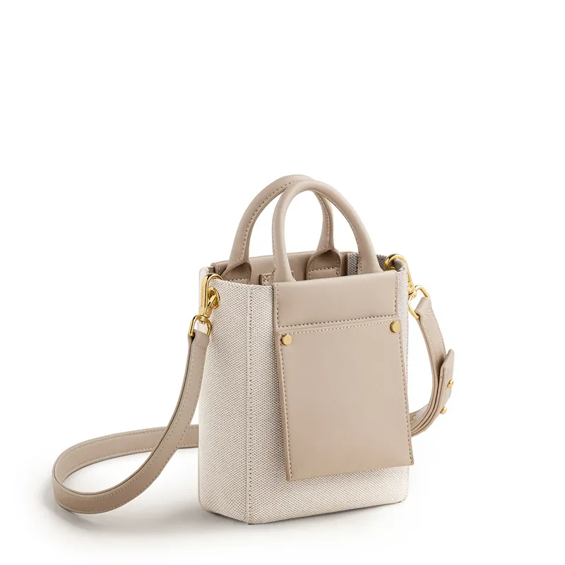 NICOLA MINI TOTE LUXE CANVAS - PARCHMENT