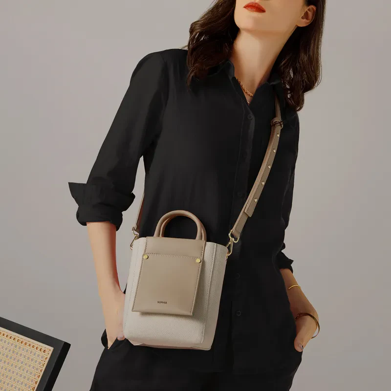 NICOLA MINI TOTE LUXE CANVAS - PARCHMENT