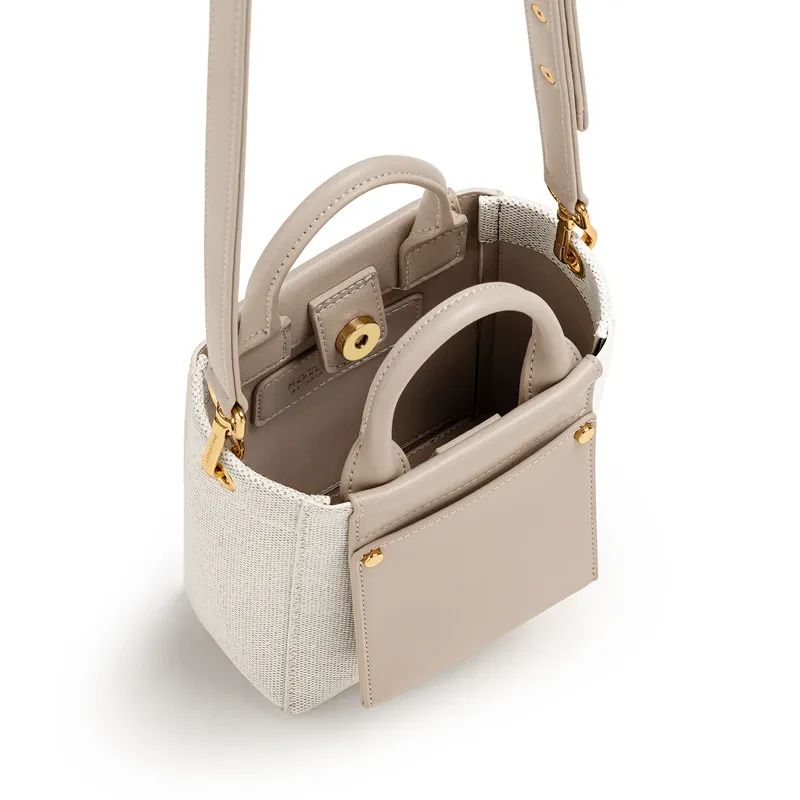 NICOLA MINI TOTE LUXE CANVAS - PARCHMENT