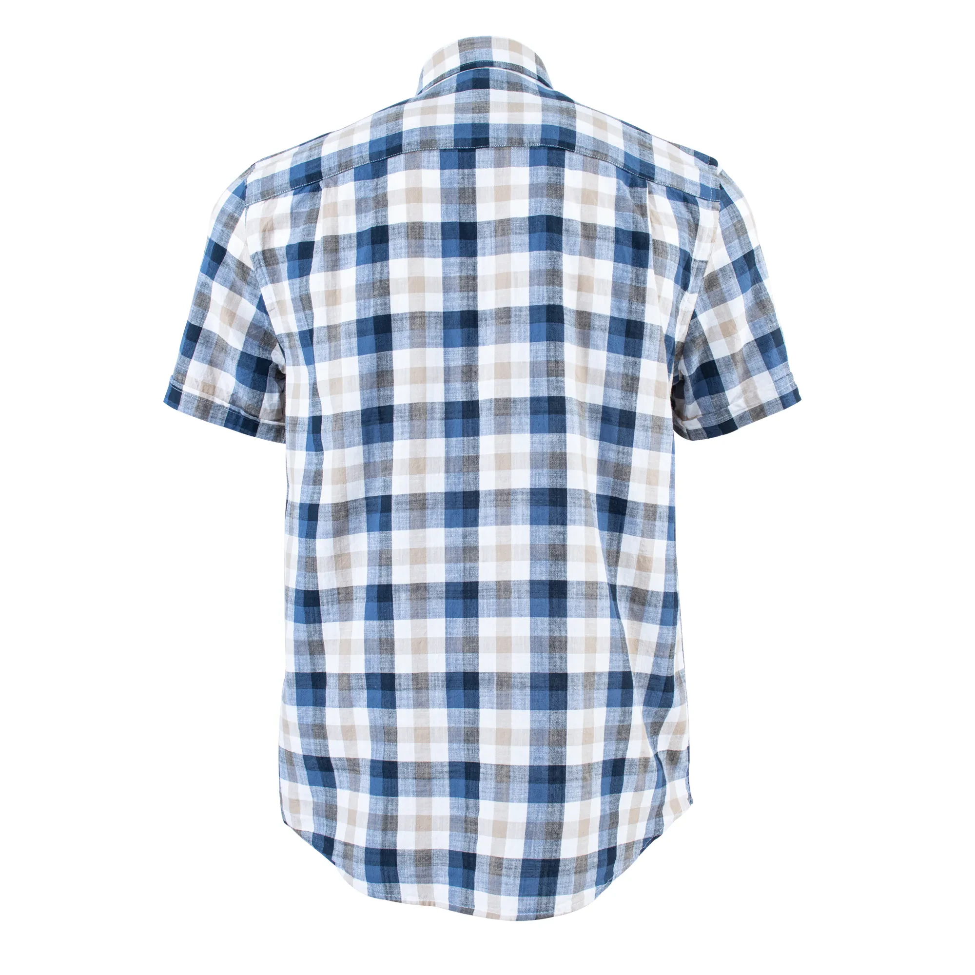 MAN KEY CHECKED WOVEN SHIRT SHORT SLEEVED