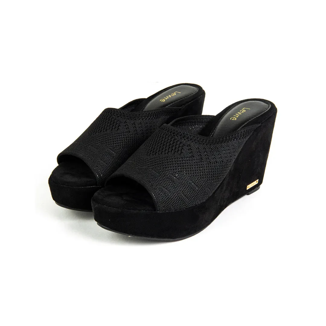 TESSA WOMEN'S OPEN TOE WEDGES- BLACK