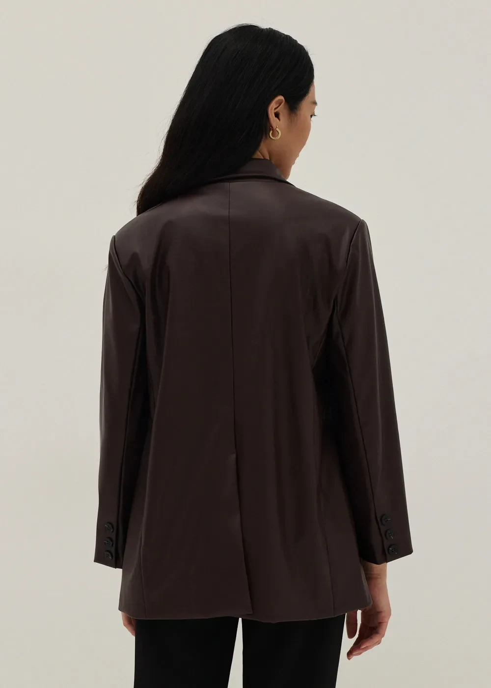 JALESSA TAILORED FAUX LEATHER BLAZER