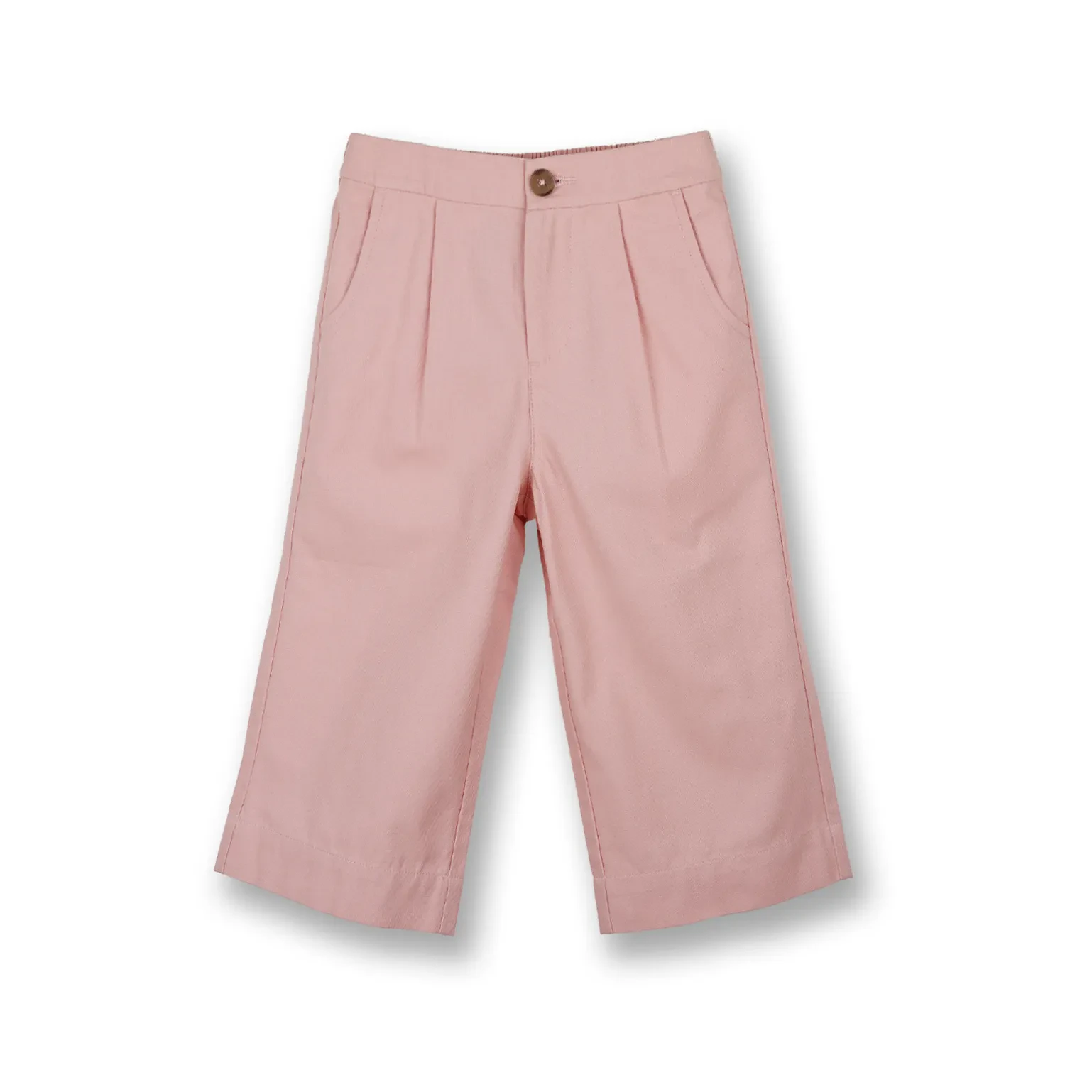 PONEY GIRLS PINK PEACHY WIDE CANVAS LONG PANTS