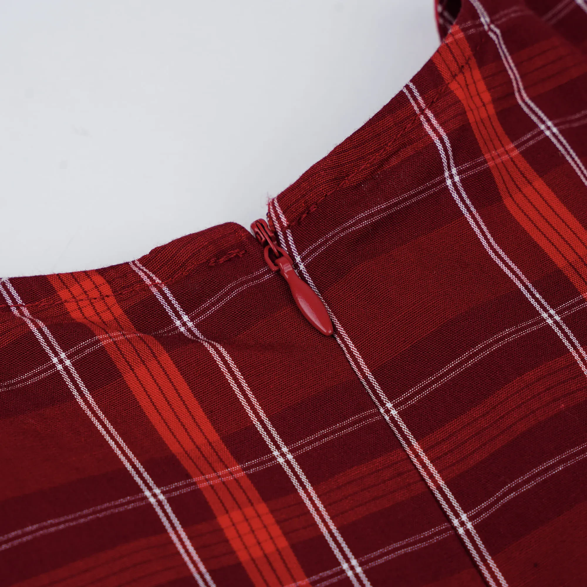 GIRLS RED CLASSIC PLAID SHORT SLEEVE DRESS