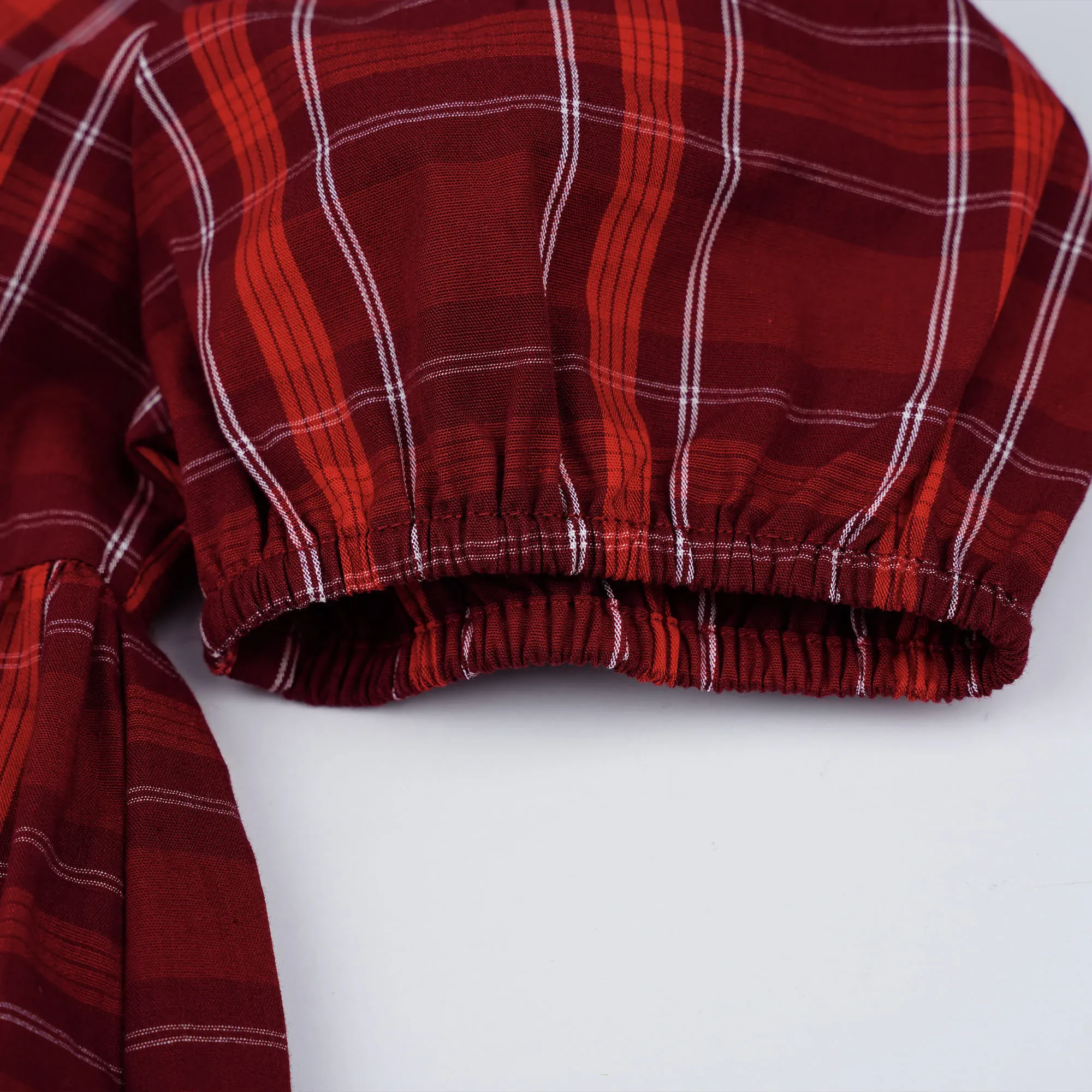 GIRLS RED CLASSIC PLAID SHORT SLEEVE DRESS