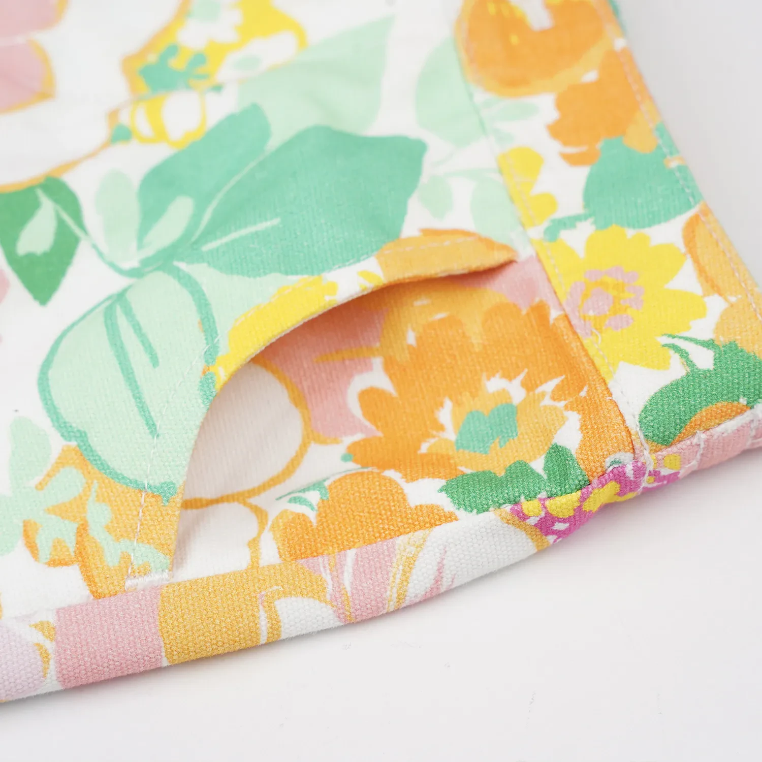 GIRLS LIGHT ORANGE FLOWER PASTELS PRINTED SHORTS