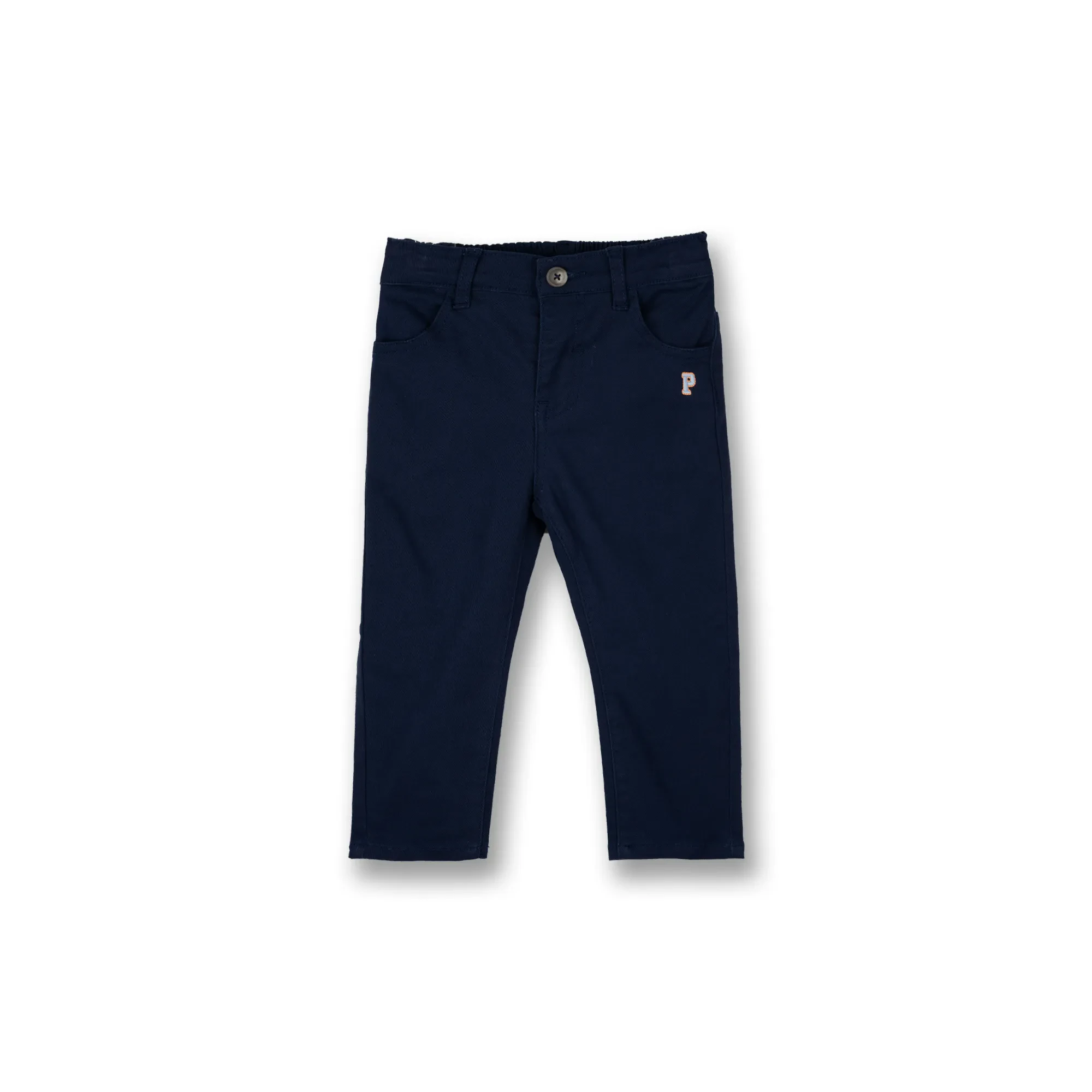 BOYS NAVY ZIP-UP LONG PANTS