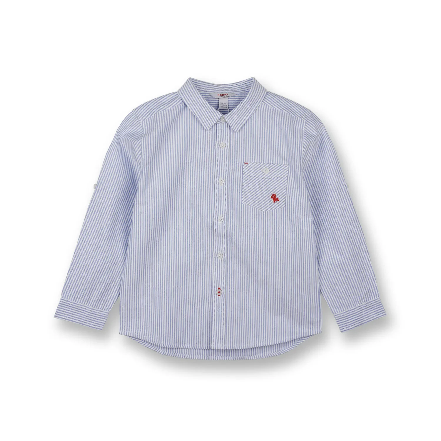 BOYS BLUE STRIPES OXFORD LONG SLEEVE SHIRT