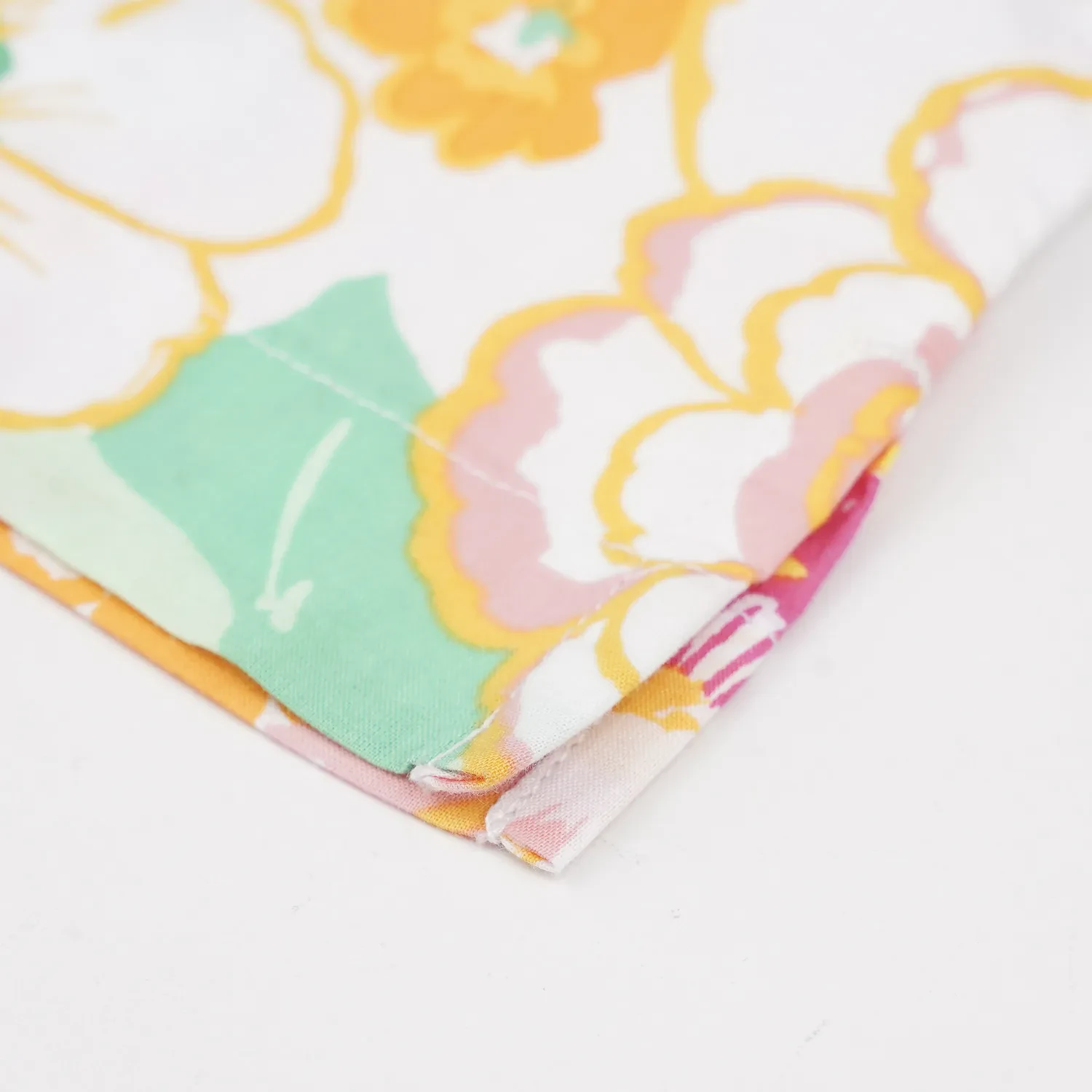 GIRLS LIGHT ORANGE FLOWER PASTELS PRINTED SHORT SLEEVE BLOUSE