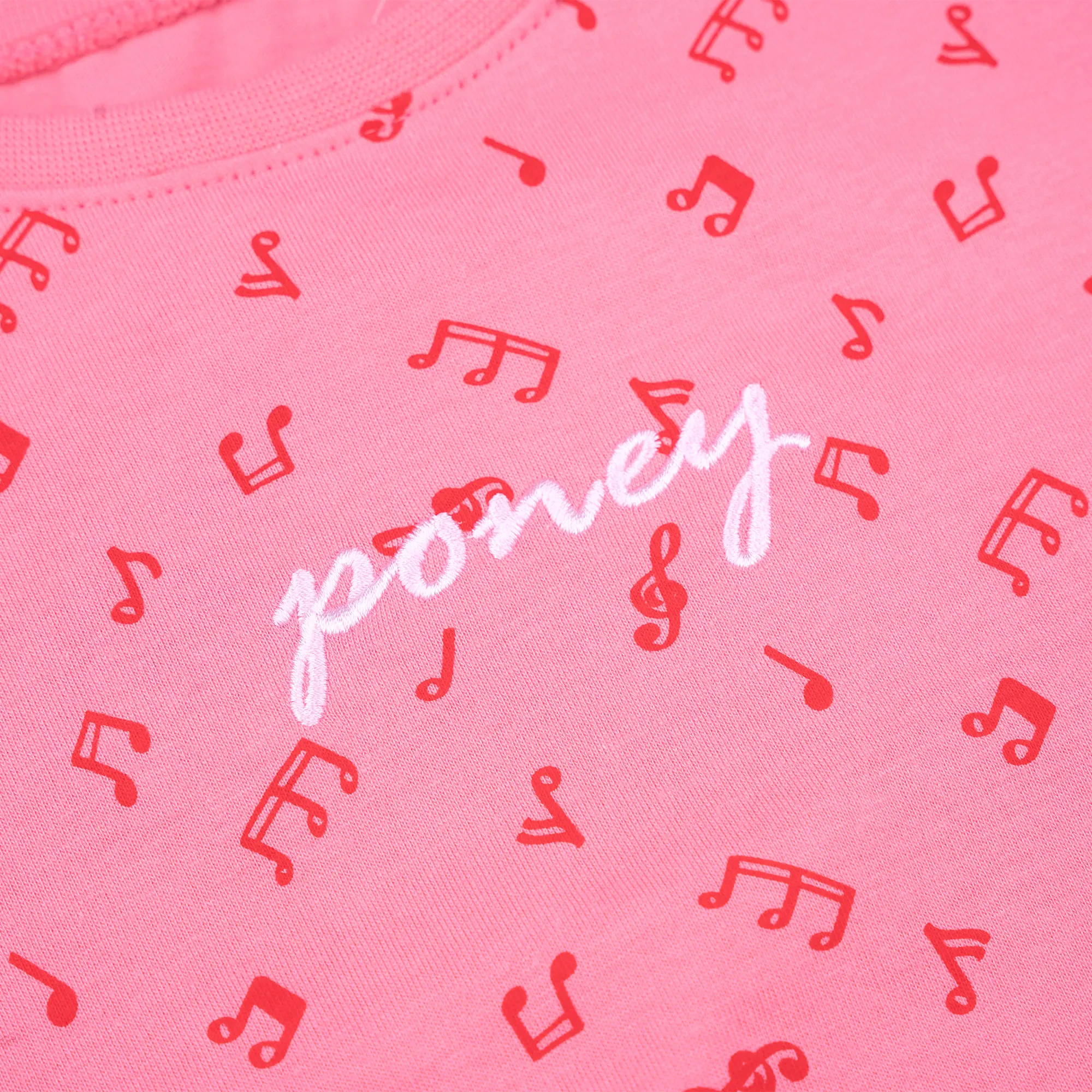 GIRLS PINK MELODY GATHERED SHORT SLEEVE TEE