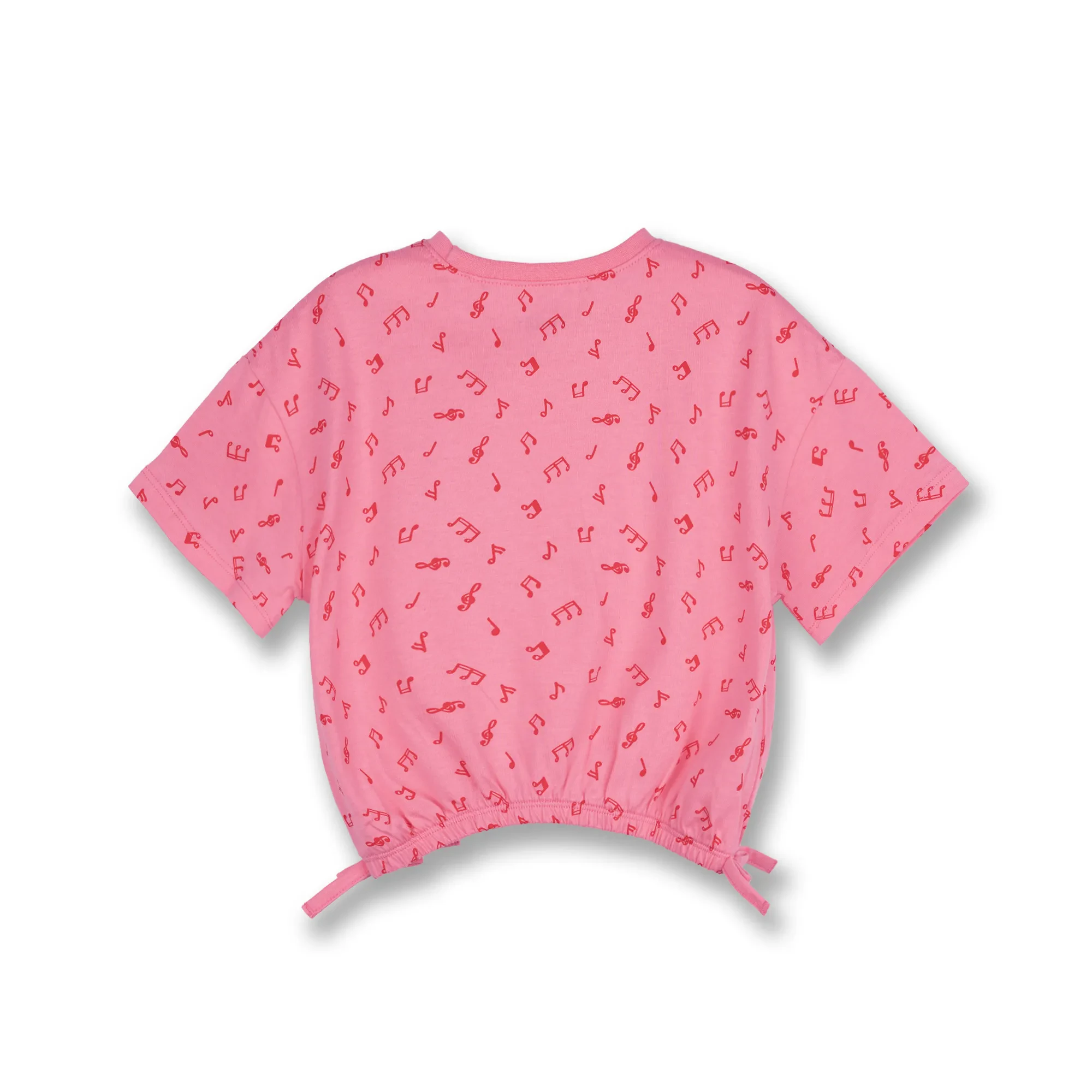 GIRLS PINK MELODY GATHERED SHORT SLEEVE TEE