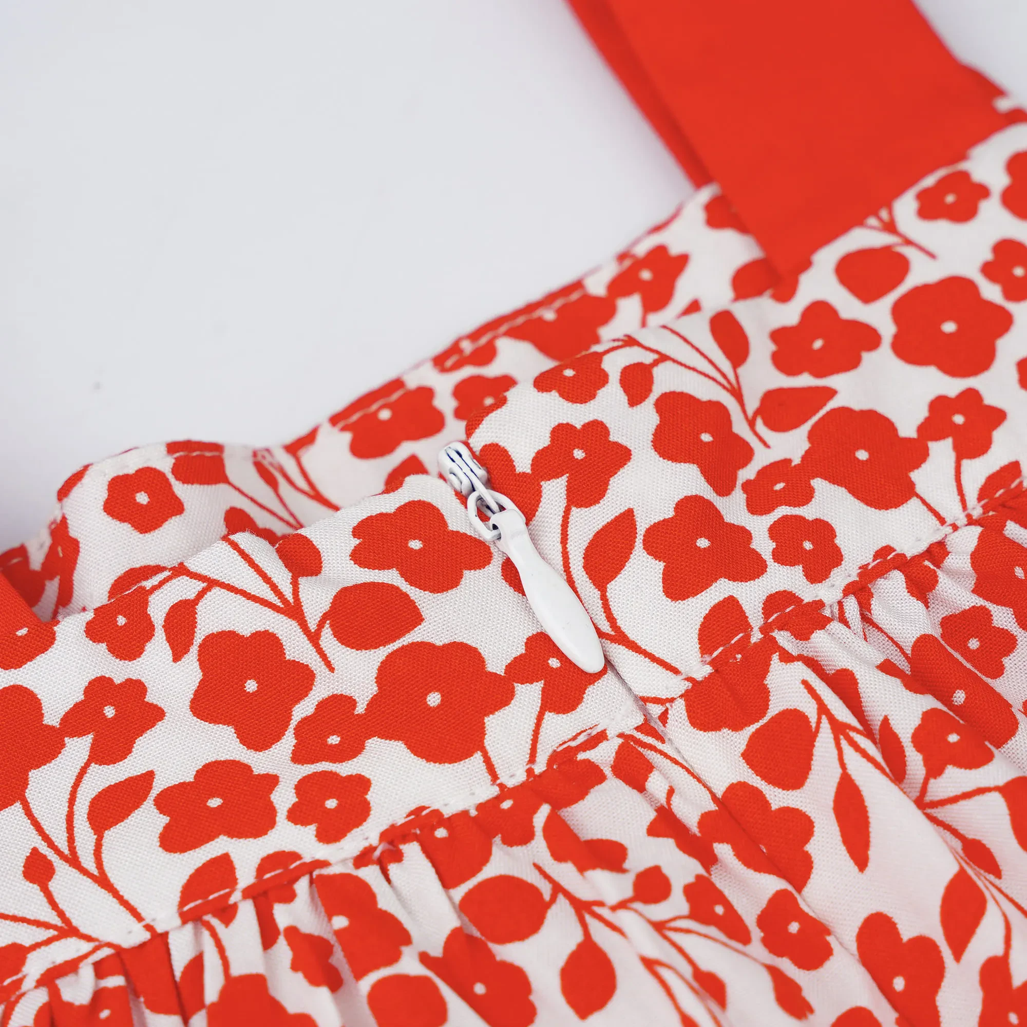 GIRLS RED FIESTA FLORAL SLEEVELESS BLOUSE