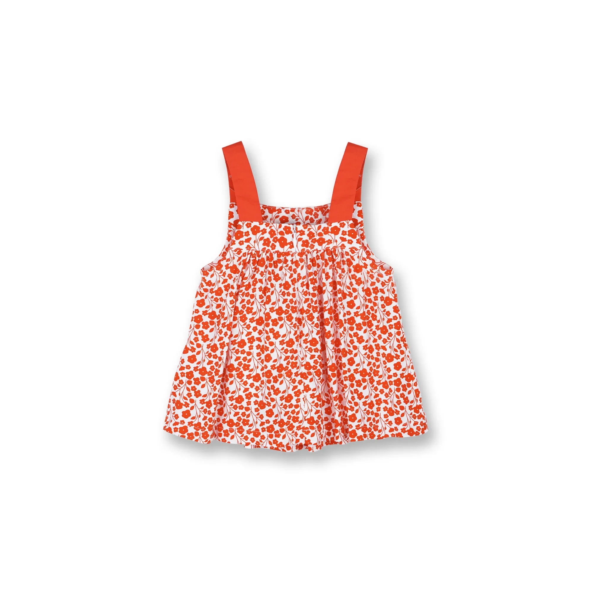 GIRLS RED FIESTA FLORAL SLEEVELESS BLOUSE