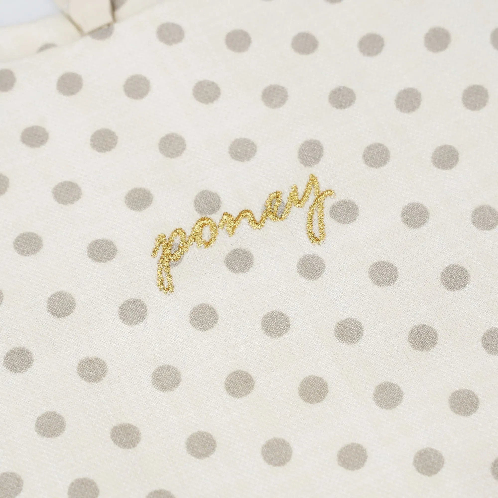 GIRLS CREAM CELEBRATION POLKA DOT SHORT SLEEVE DRESS