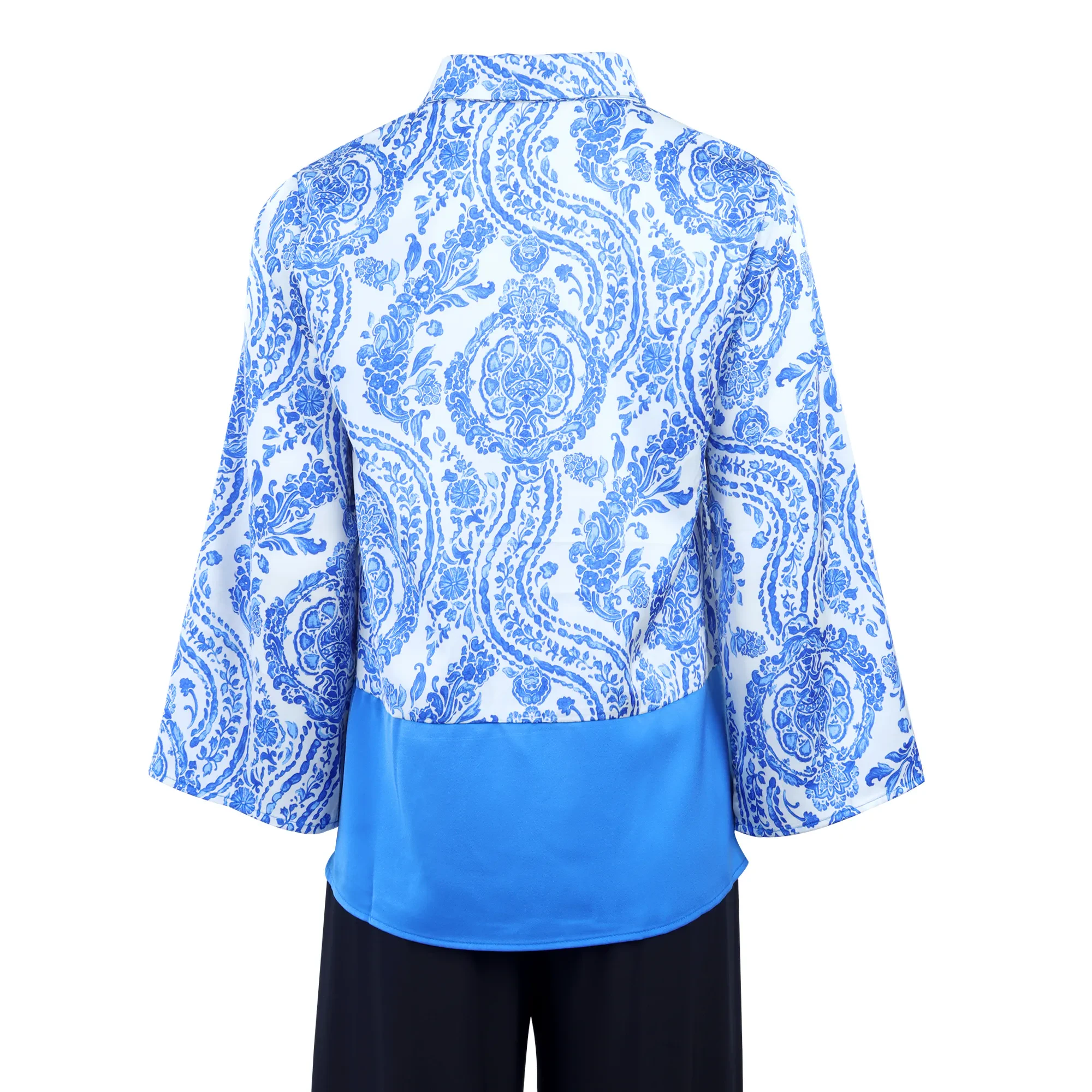 BLUE/WHITE FLORAL BLOUSE
