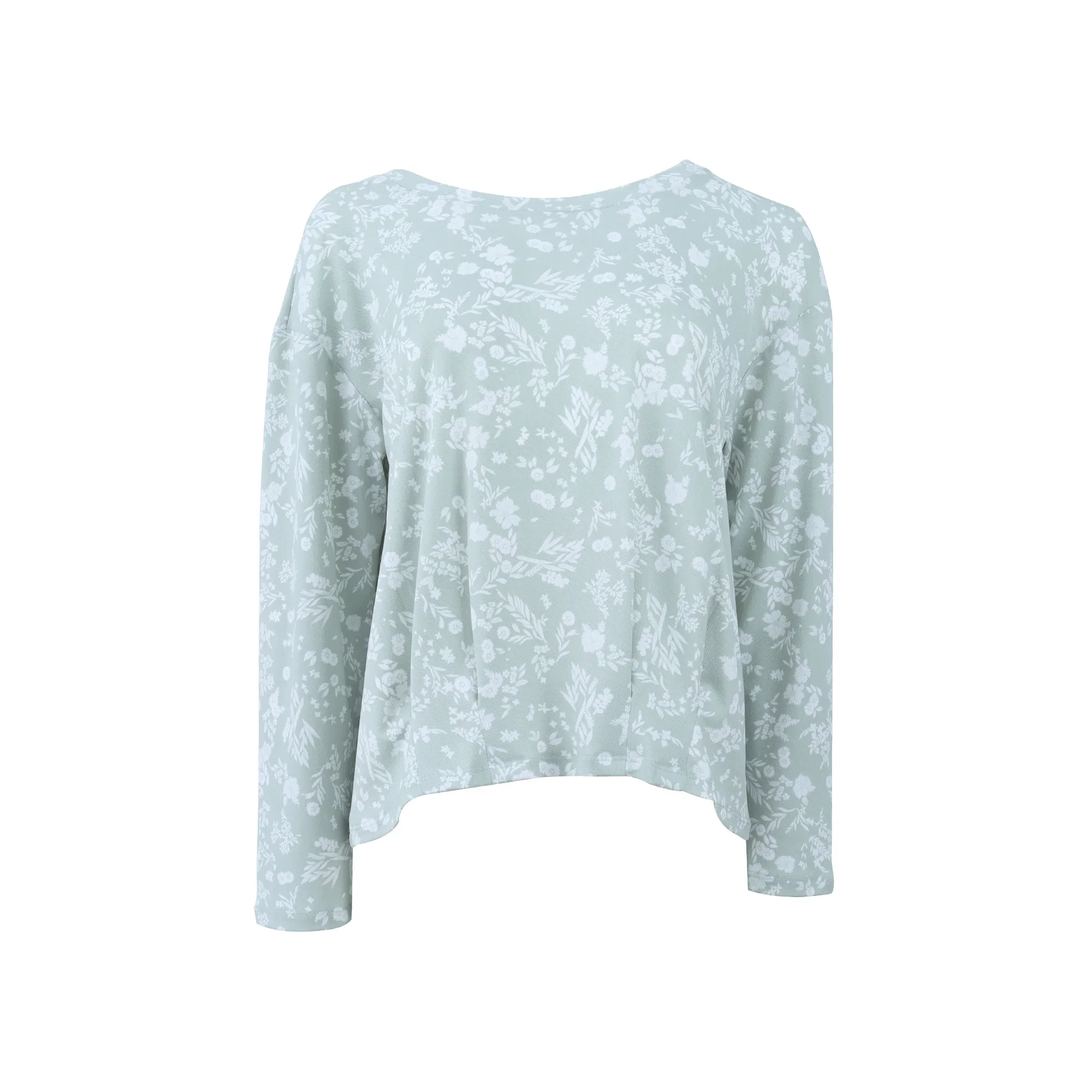 LIGHT GREEN FLORAL BLOUSE