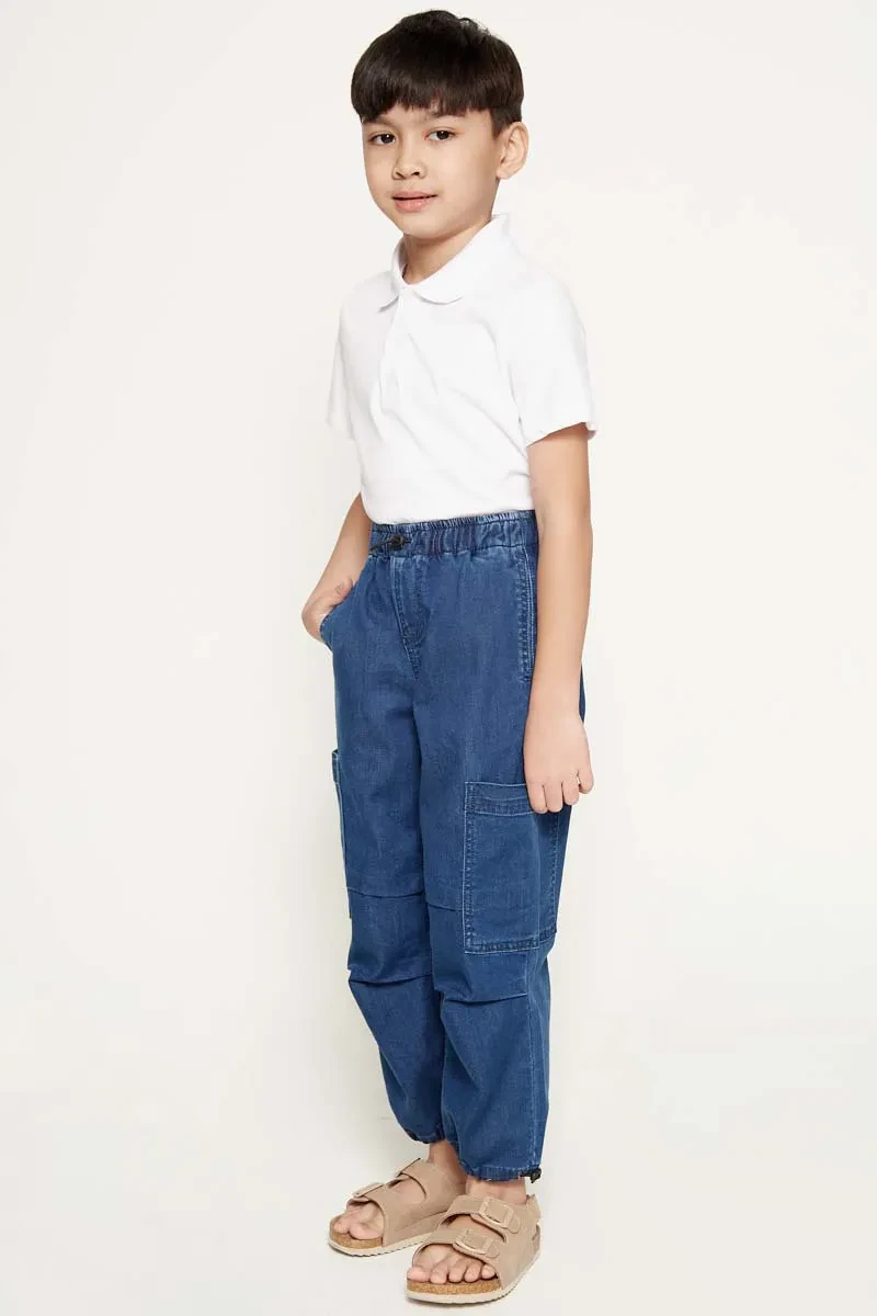 BOY CASUAL LONG JEANS DARK BLUE
