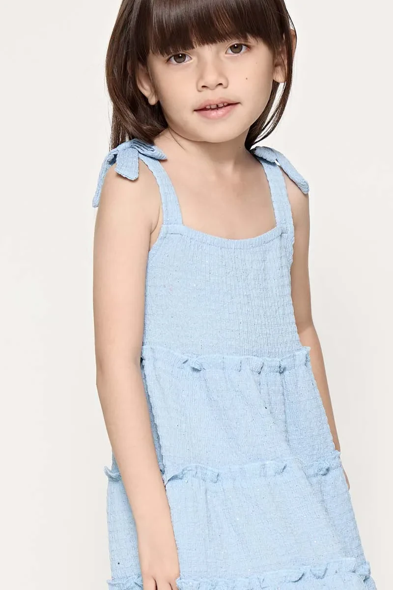GIRL KNIT DRESS BLUE