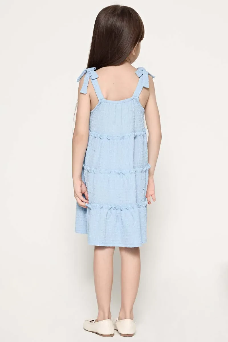GIRL KNIT DRESS BLUE