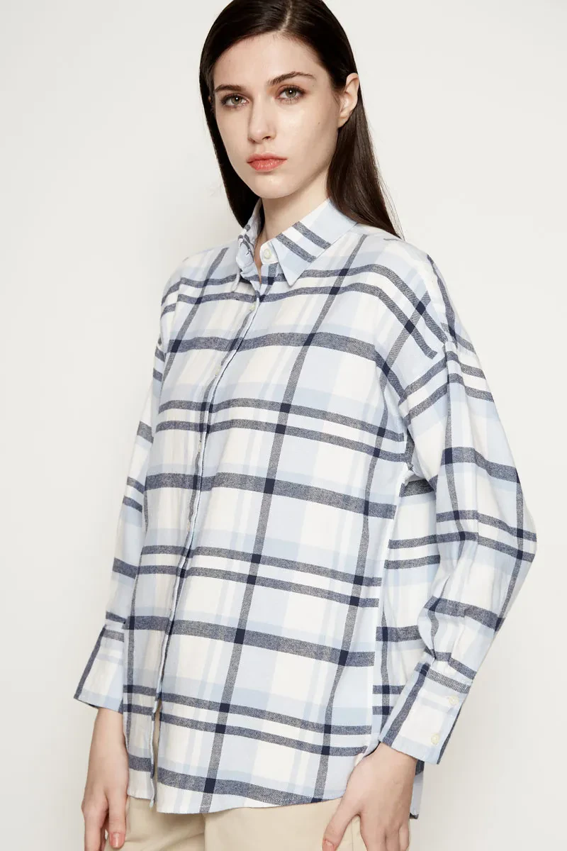 LADIES LONG SLEEVE SHIRT DARK BLUE
