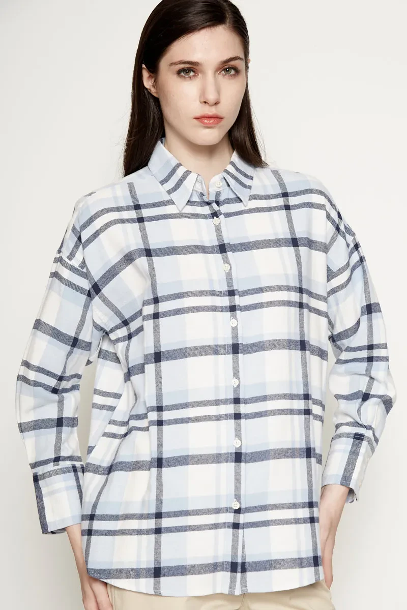 LADIES LONG SLEEVE SHIRT DARK BLUE