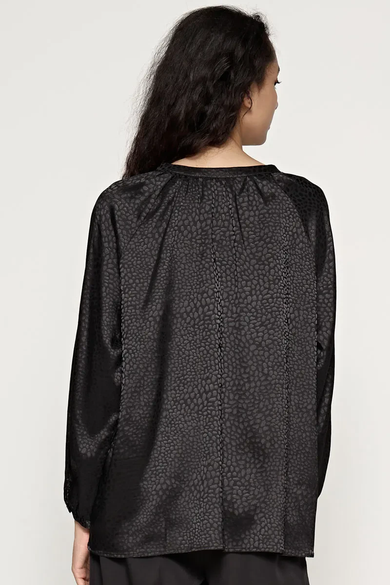 LADIES LONG SLEEVE BLOUSE BLACK