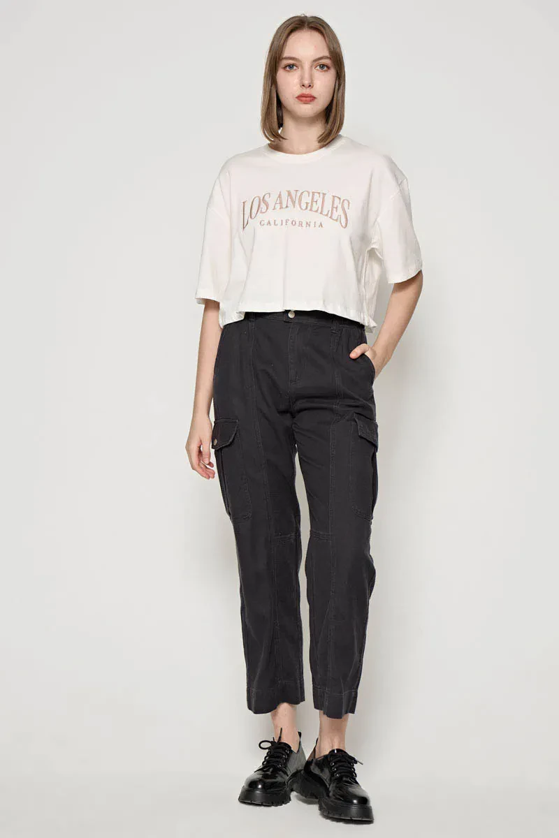 LADIES CASUAL SHORT SLEEVE TEE OFF WHITE