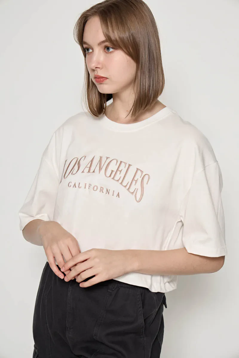 LADIES CASUAL SHORT SLEEVE TEE OFF WHITE