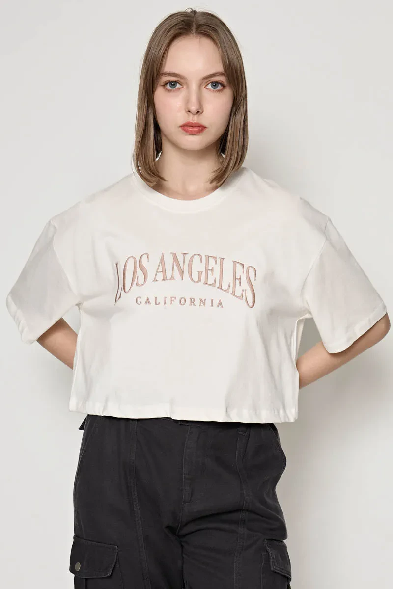 LADIES CASUAL SHORT SLEEVE TEE OFF WHITE