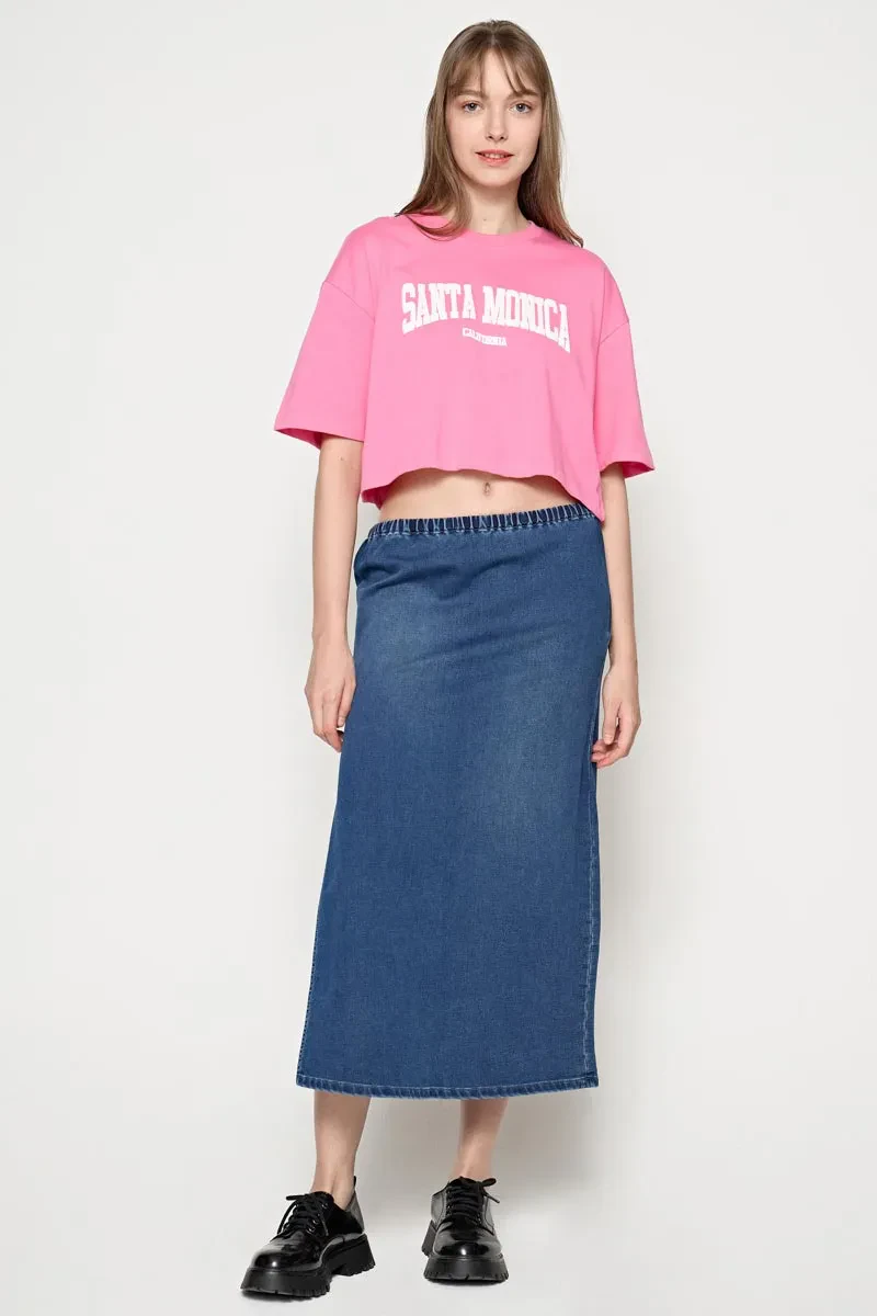 LADIES CASUAL SHORT SLEEVE TEE PINK