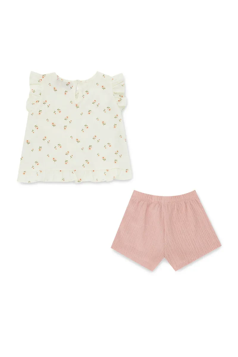 MIKI CASUAL SUIT-2 IN 1 SET BABY GIRL SET MIKI CREAM