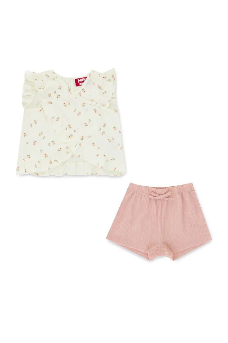 MIKI CASUAL SUIT-2 IN 1 SET BABY GIRL SET MIKI CREAM