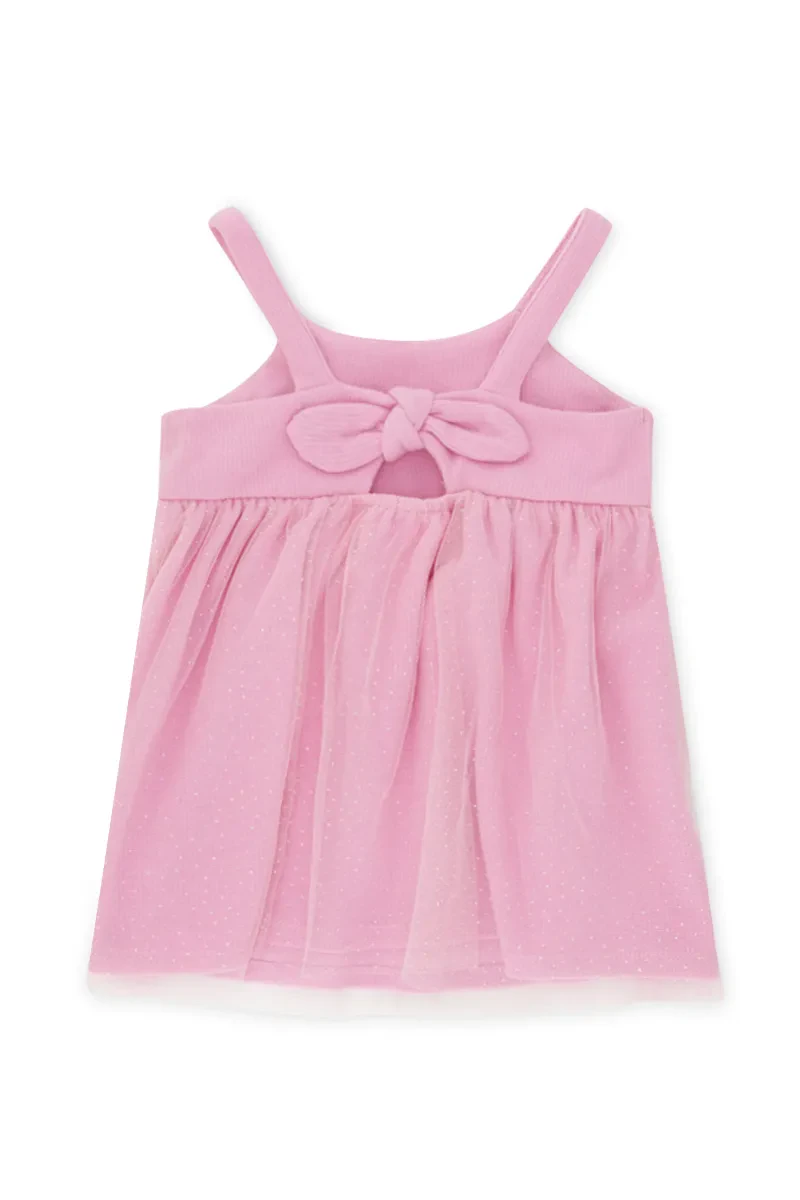 MIKI CASUAL SHORT DRESS BABY GIRL PINK