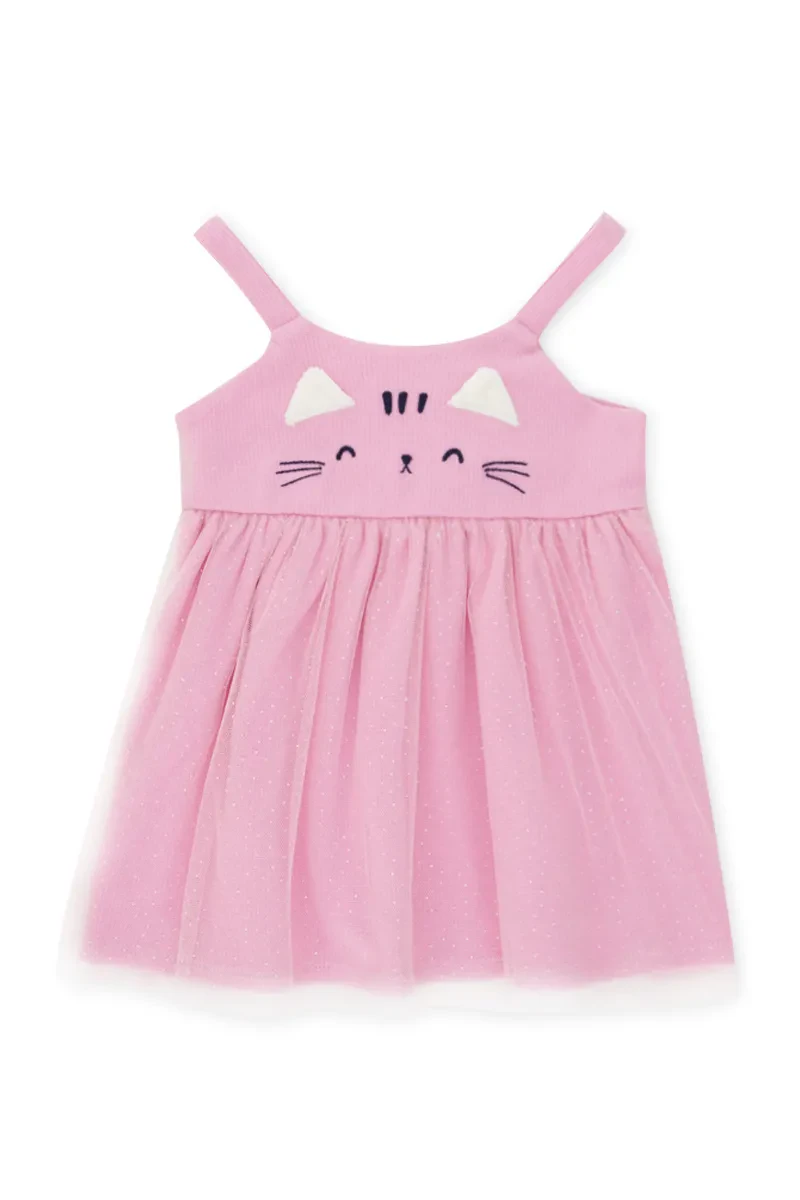 MIKI CASUAL SHORT DRESS BABY GIRL PINK