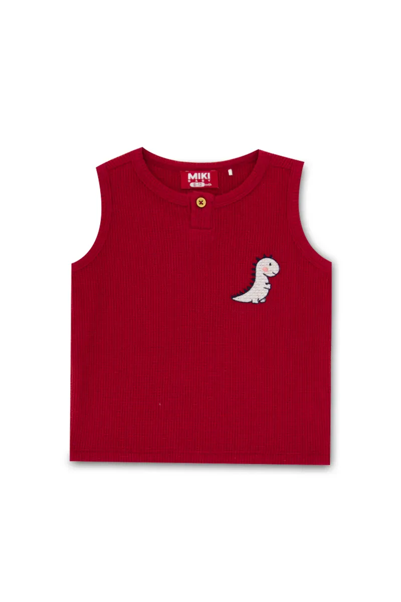 MIKI CASUAL TANK BABY BOY TOP RED