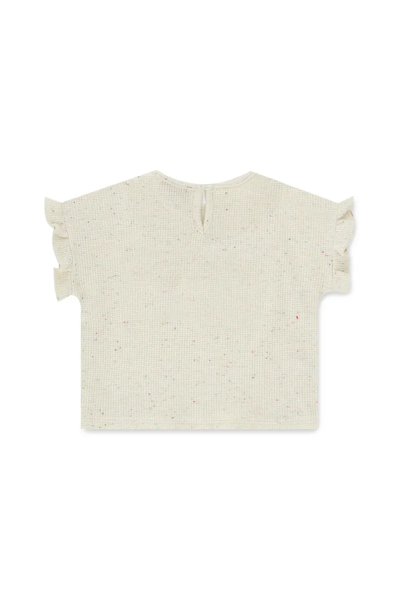 MIKI CASUAL SHORT SLEEVE TEE BABY GIRL CREAM
