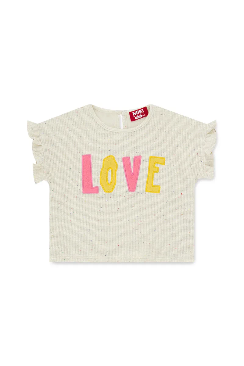 MIKI CASUAL SHORT SLEEVE TEE BABY GIRL CREAM