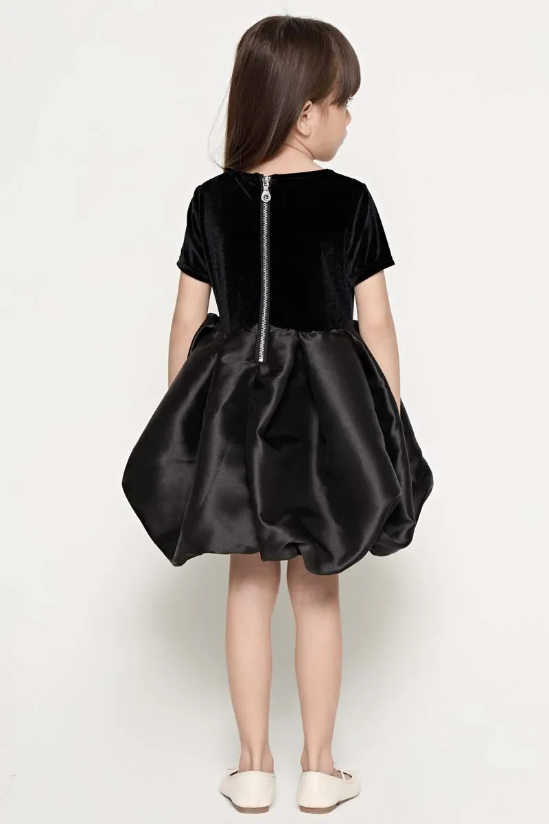 PDI CASUAL SHORT SLEEVE DRESS KIDS GIRL BLACK