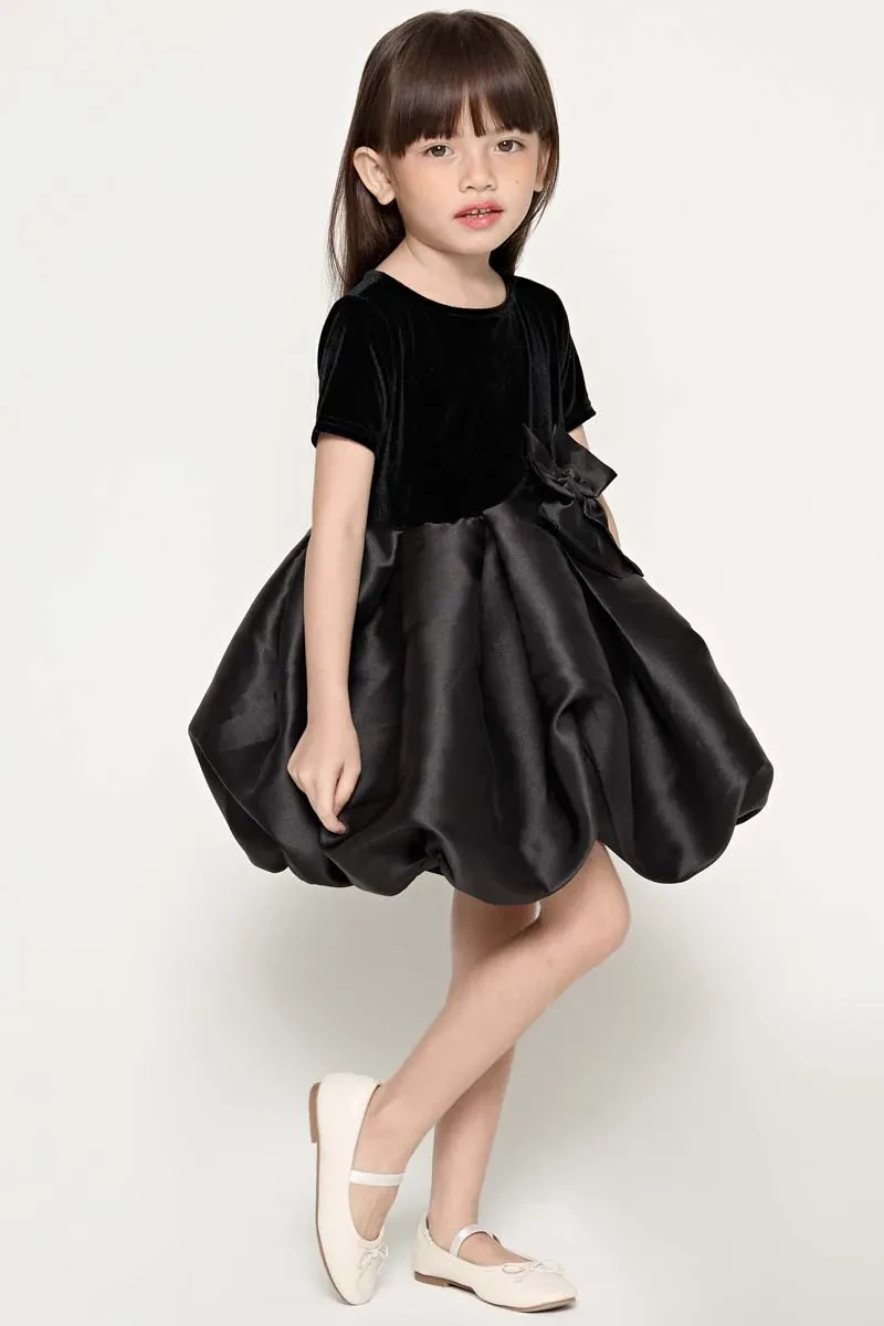 PDI CASUAL SHORT SLEEVE DRESS KIDS GIRL BLACK
