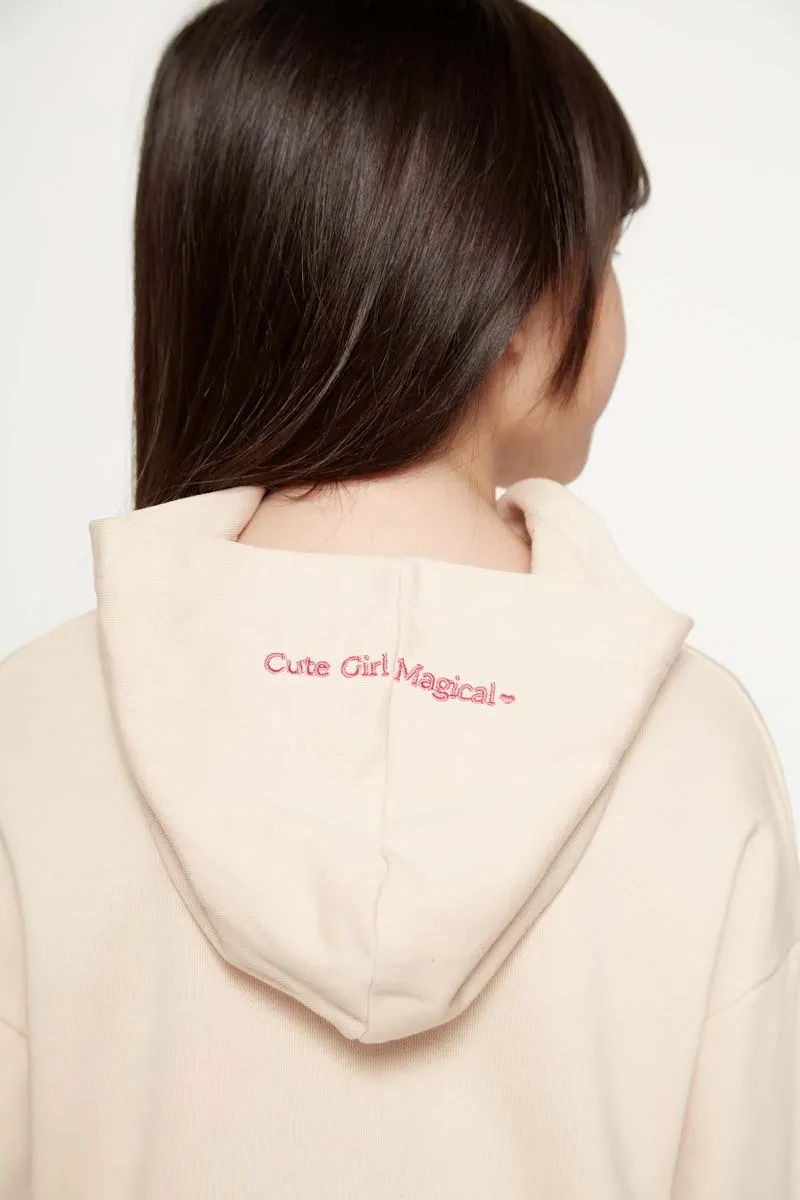 PDI CASUAL HOODIE KIDS GIRL LONG SLEEVE CREAM