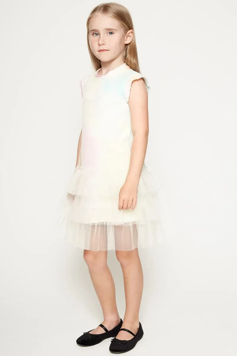 PDI CASUAL SLEEVELESS DRESS KIDS GIRL O/WHITE