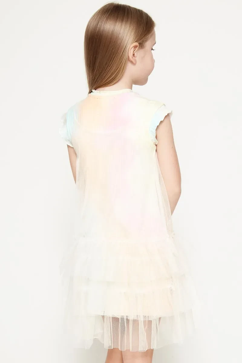 PDI CASUAL SLEEVELESS DRESS KIDS GIRL O/WHITE