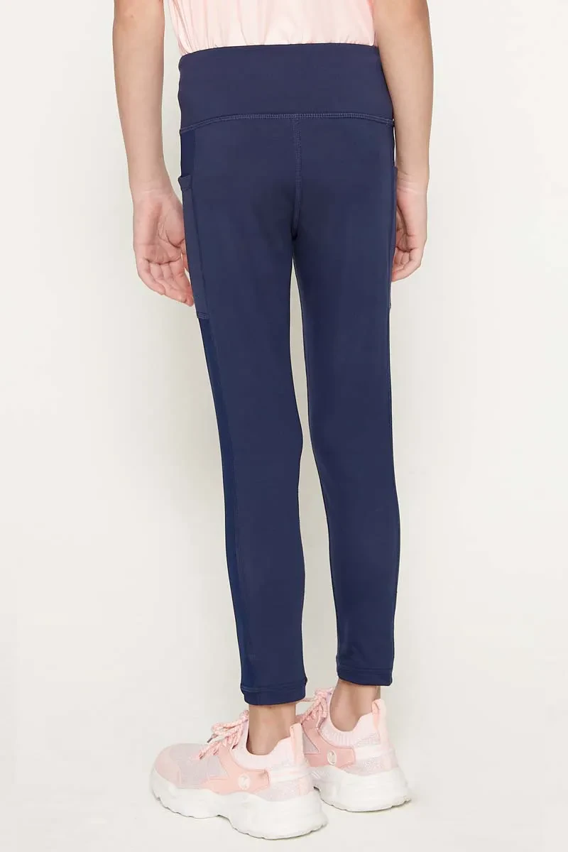 PDI ACTIVE WEAR LONG LEGGING KIDS GIRL NAVY