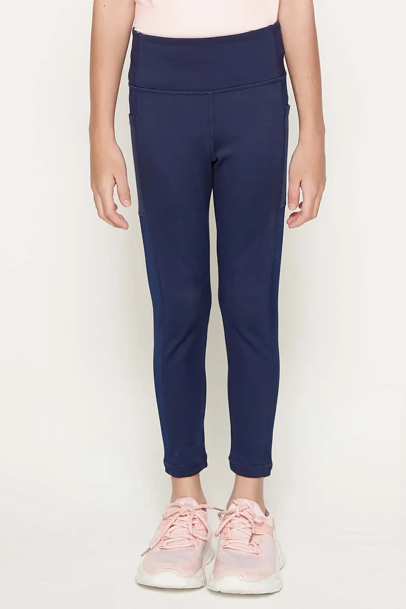 PDI ACTIVE WEAR LONG LEGGING KIDS GIRL NAVY