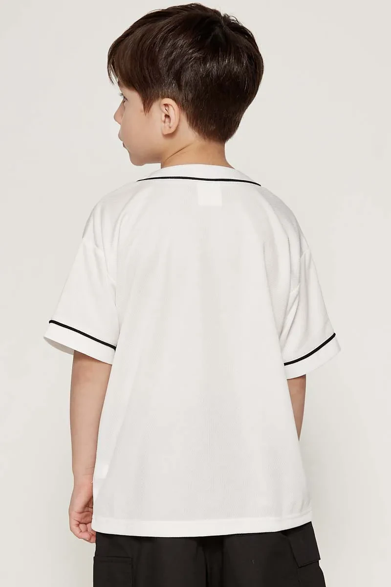 KIDS BOY ESSENTIAL SHORT SLEEVE SHIRT  OFF WHITE