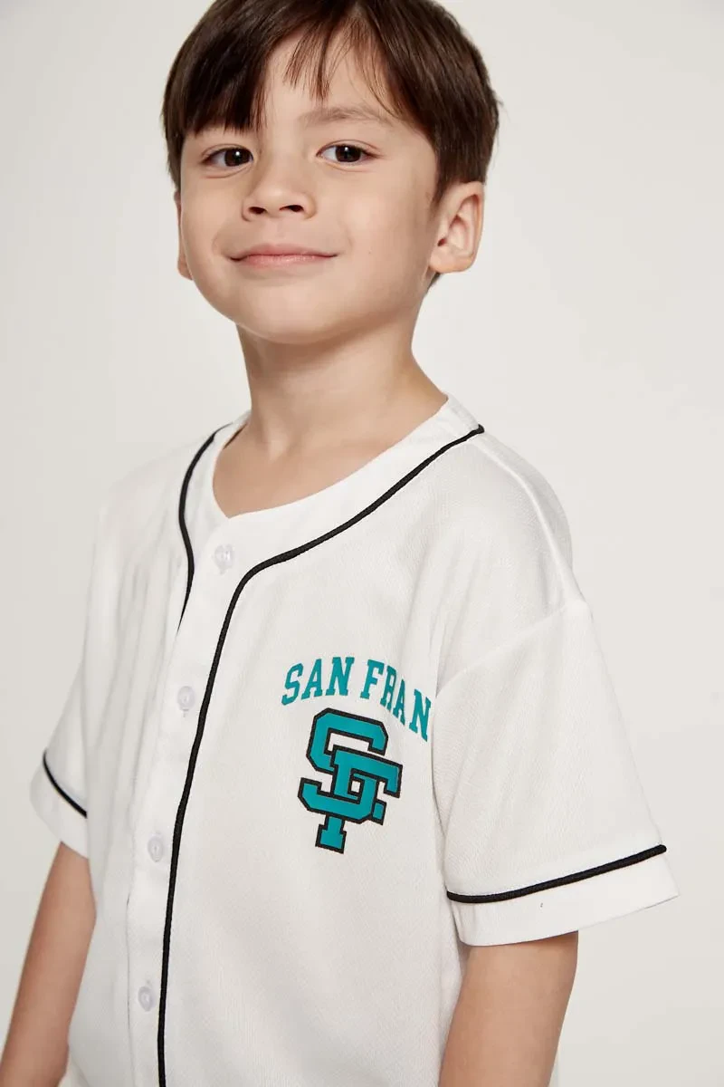 KIDS BOY ESSENTIAL SHORT SLEEVE SHIRT  OFF WHITE