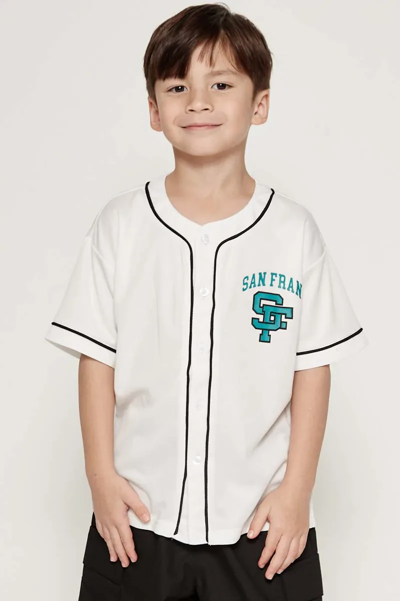 KIDS BOY ESSENTIAL SHORT SLEEVE SHIRT  OFF WHITE