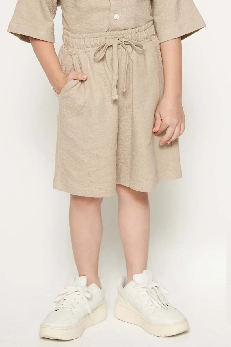 KIDS BOY ESSENTIAL SHORT PANTS  KHAKI