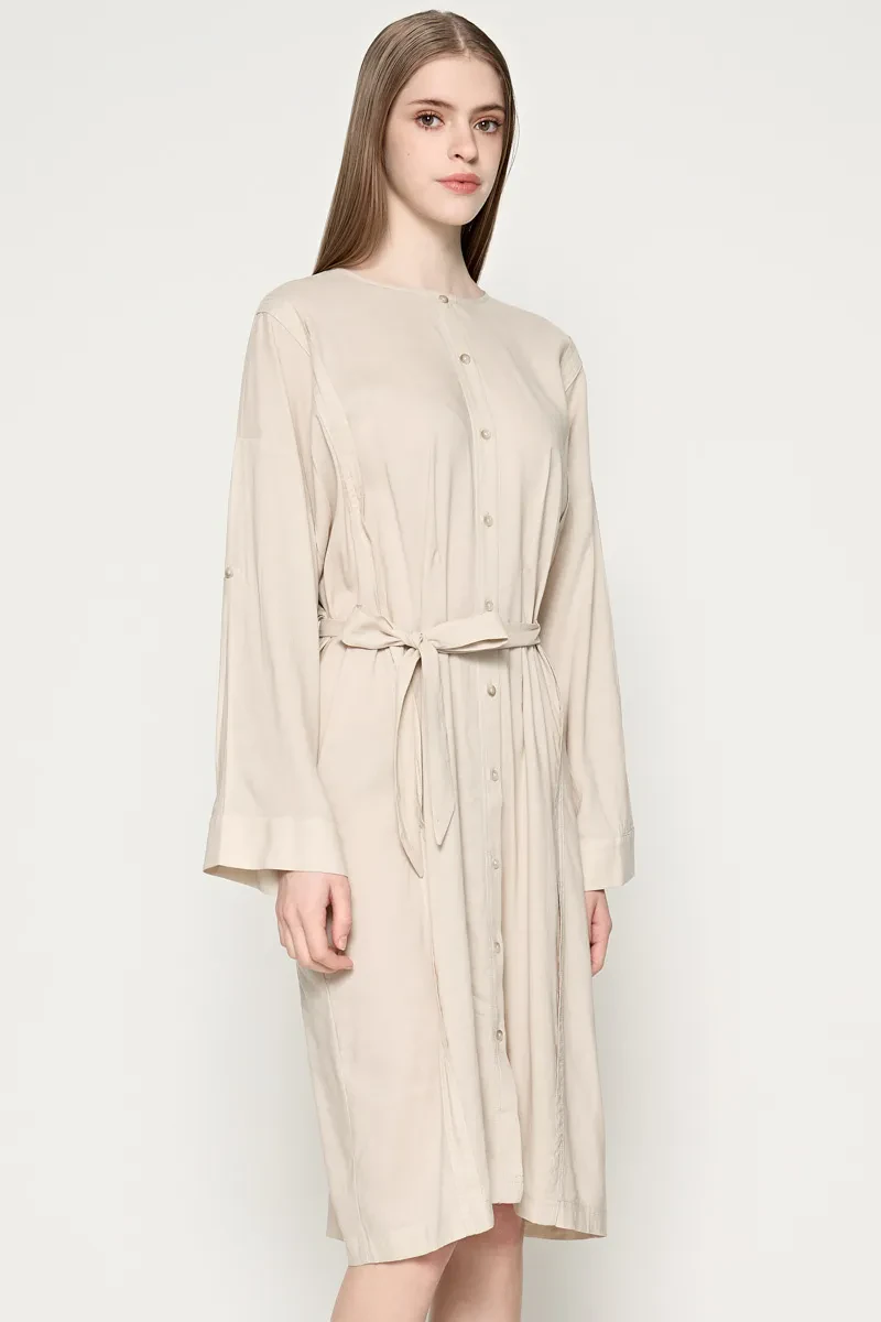 LADIES ESSENTIAL LONG SLEEVE DRESS  KHAKI
