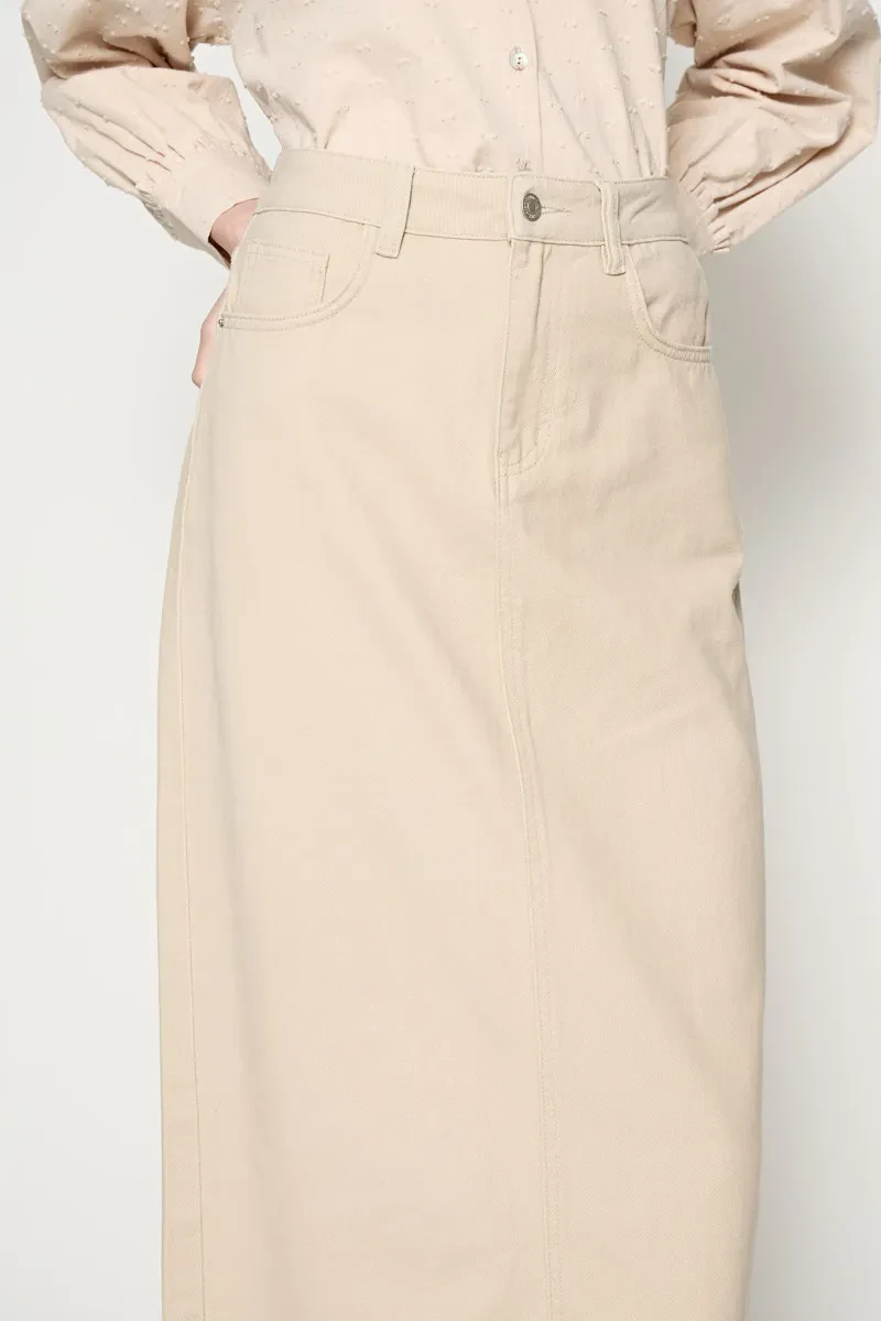 LADIES ESSENTIAL LONG SKIRT  KHAKI